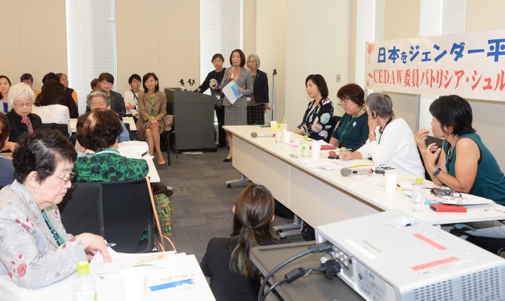 院内集会「日本をジェンダー平等社会に！」に徳永エリ男女共同参画推進本部長らが参加した