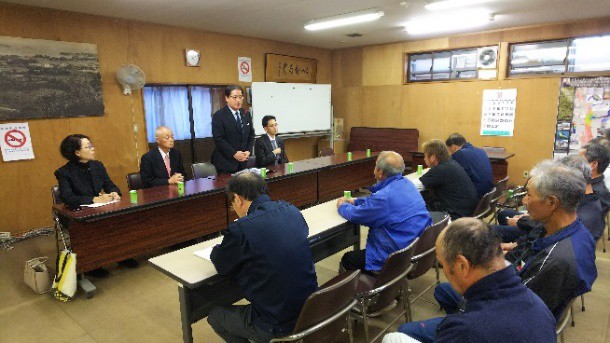 宮城県漁業協同組合気仙沼地区支所にて