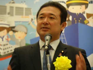 森本真治参議院議員。「全日本海員組合」の政治顧問を務める
