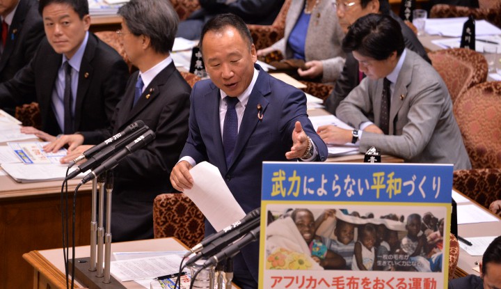 参院予算委員会集中審議で質問する大島九州男議員
