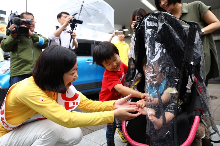 足を止めてくれた親子と